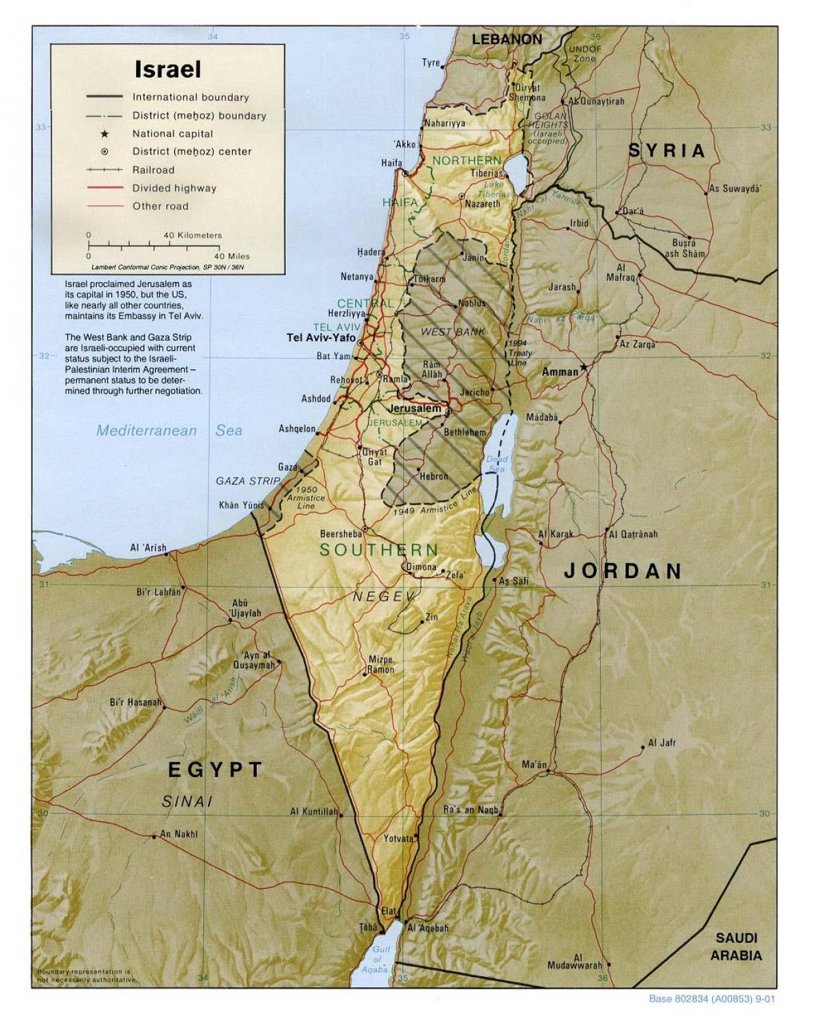mapa de israel geografía 