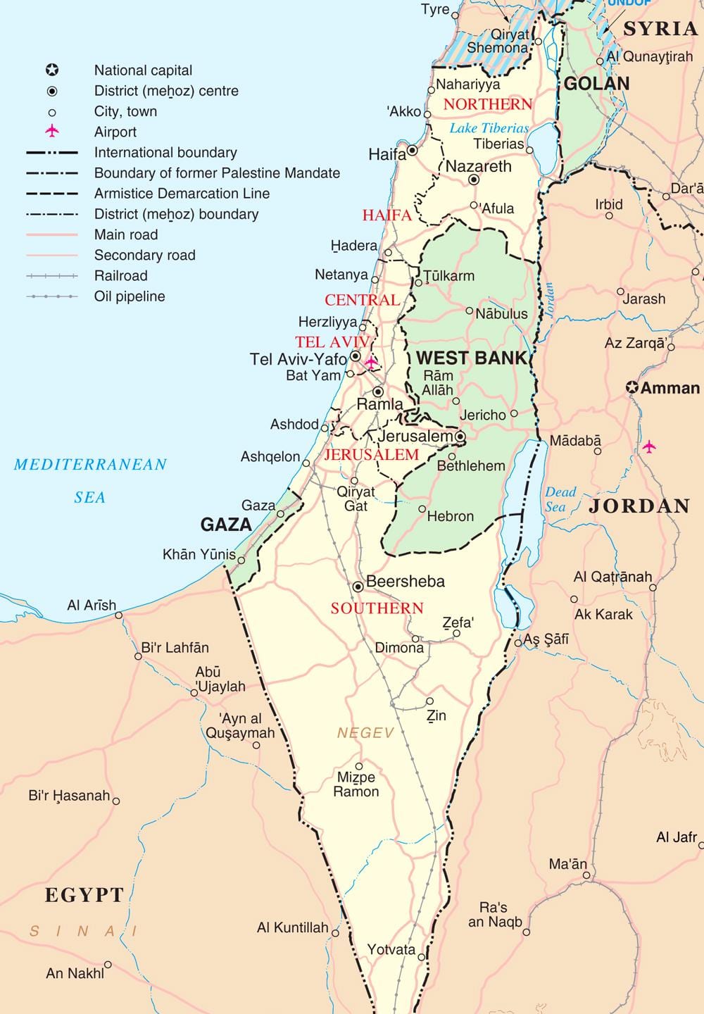 mapa de israel turístico