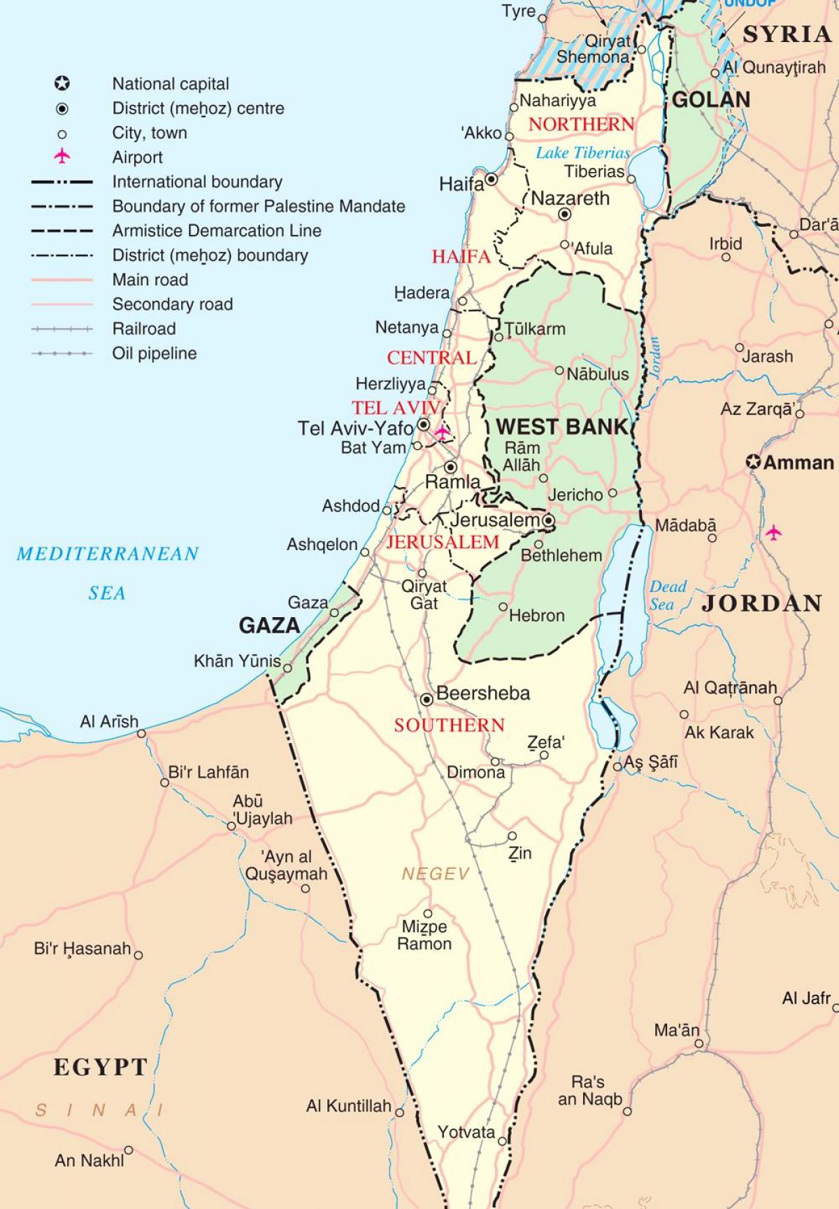 mapa de israel turístico