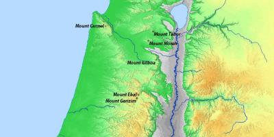 Mapa de montañas de israel